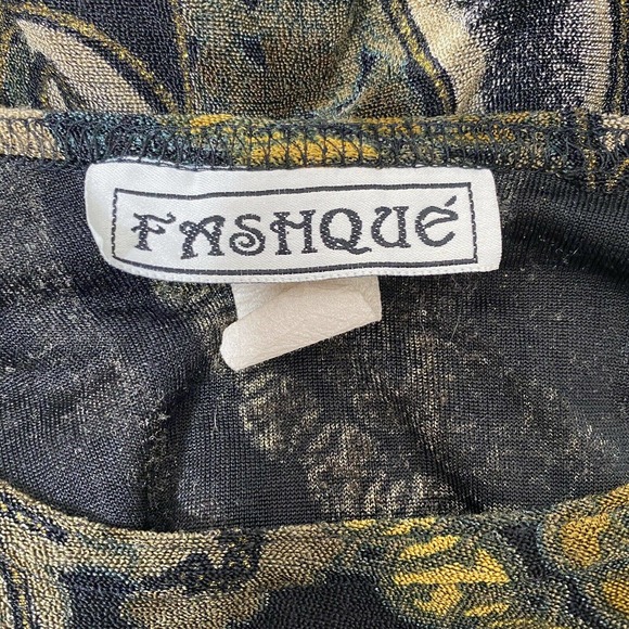 Fashque Woman's Scooped Neck Long Sleeve Floral Patterned Blouse Sz M - Picture 4 of 6